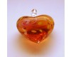 Amber Lampwork Heart Pendant